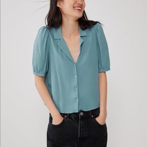 Zara blue blouse